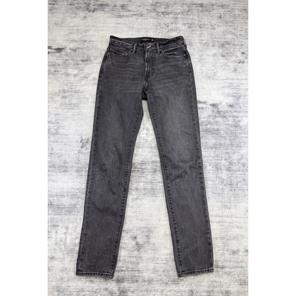 Abercrombie & Fitch Mens Slim Vintage Stretch Jeans 30x34 Faded Black Denim